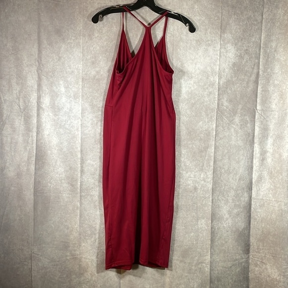 SHEIN Midi Berry Red V-Neck Tank Dress Front Tie | Size Medium - Picture 6 of 14